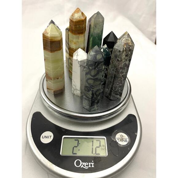 2LB Natural Quartz Stone Obelisk Tower Point Polished Crystal Mixed Lot 12x - Picture 1 of 16